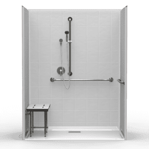 63"X33" Multi-Piece Shower | Accessible | Rear Square | Compliant | Eight Inch Tile - 5LES26333RSQ*