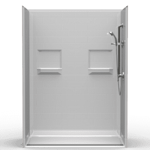 60"X32" Multi-Piece Shower | Accessible | Front Trench | Compliant | Subway Tile 4x8 - 5LBS26032B.V3*