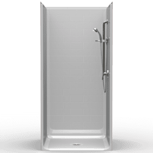 38.5"X37.25" Multi-Piece Shower | Accessible | Curbed | Center Shower | Subway Tile 4x8 - 4LBS3838FB.V2*
