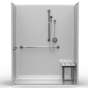 63"X33" Single-Piece Shower | Accessible | Front Trench | Compliant | Smoothwall - LSS26333A.V3*