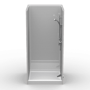38.5"X37.25" Multi-Piece Shower | Curbed | End Side-Discharge | Subway Tile 4x8 - 4LBS3838FBSD*