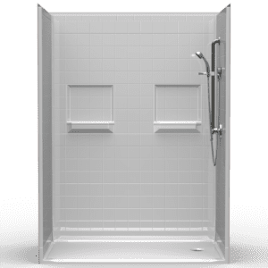 60"X36" Multi-Piece Shower | Accessible | End Shower | Compliant | RealTile - 5LRS6036E*