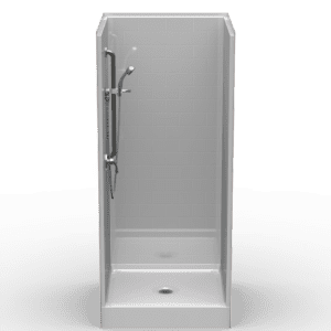 36"X36" Multi-Piece Shower | Curbed | Center Shower | Subway Tile 4x8 - 4LBS3636FBAFR*
