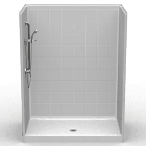 63"X37.5" Multi-Piece Shower | Curbed | Compliant | Eight Inch Tile - 5LES6337.V2**