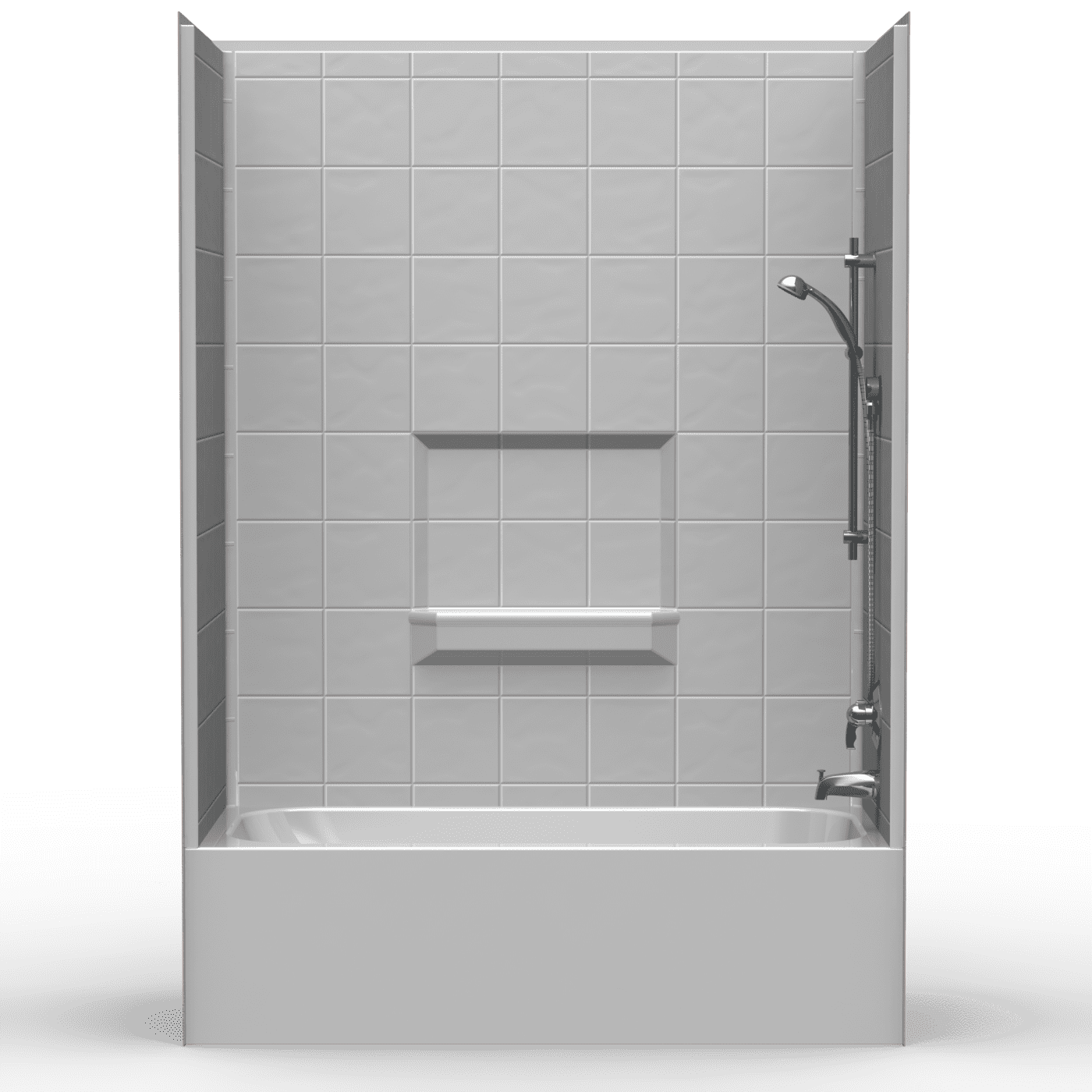 60"X30" Multi-Piece Tub-Shower | Eight Inch Tile - 4LETS6030.V2* - Bestbath