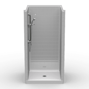42.5"X37.25" Multi-Piece Shower | Curbed | Center Shower | Compliant | RealTile - 4LRS4238FB.V2*