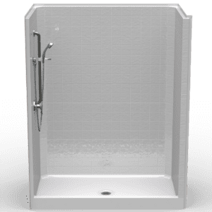 63"X37.5" Single-Piece Shower | Curbed | Compliant | Classic Tile - LCS6537CP**