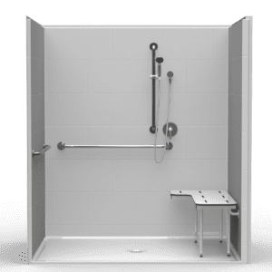 71"X47" Single-Piece Shower | Accessible | Center Shower | Compliant | Subway Tile 12x18 - LB3S27147A*