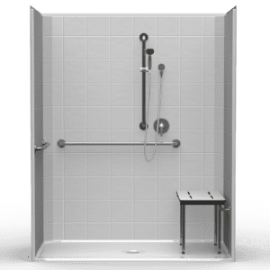 63"X33" Single-Piece Shower | Accessible | Center Shower | Compliant | Eight Inch Tile - LES26333A.V2*
