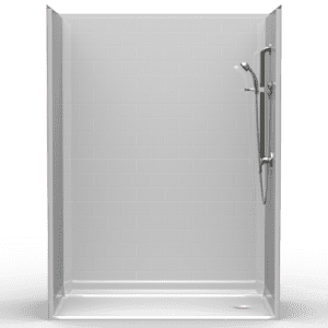 60"X32" Multi-Piece Shower | Accessible | End Shower | Compliant | Subway Tile 4x8 - 5LBS6032FBE*