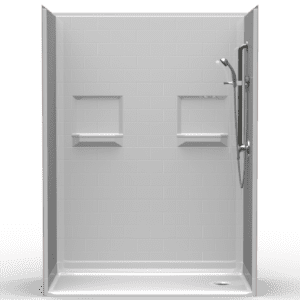 60"X30" Multi-Piece Shower | Accessible | End Shower | Subway Tile 4x8 - 5LBS6030E*