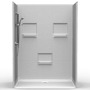 60"X36" Multi-Piece Shower | Accessible | 375 | Compliant | Eight Inch Tile - 5LES6036R**