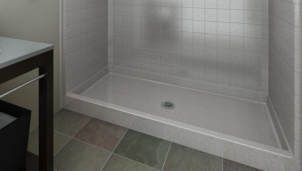 Mix Pour A B onto Floor & Set Bathtub Shower Like Mortar
