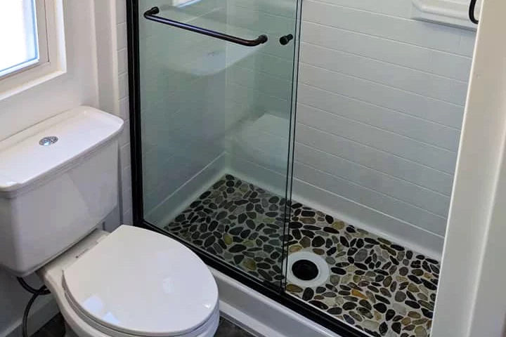 Pebble and River Stone Shower Remodel