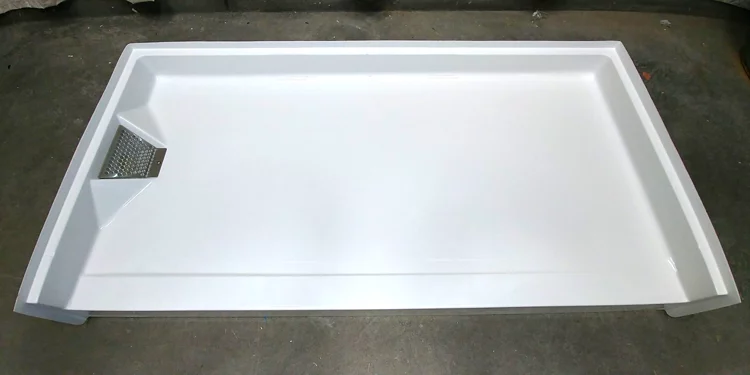 Bestbath Introduces 60″ x 30″ Shower Pan with Side Discharge Drain for Above-Floor-Rough Tub Replacement