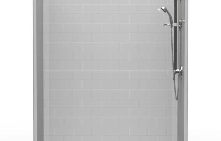 60″X32″ Multi-Piece Shower | Accessible | Front Trench | Compliant | Subway Tile 4×8 – 5LBS26032FB.V3*