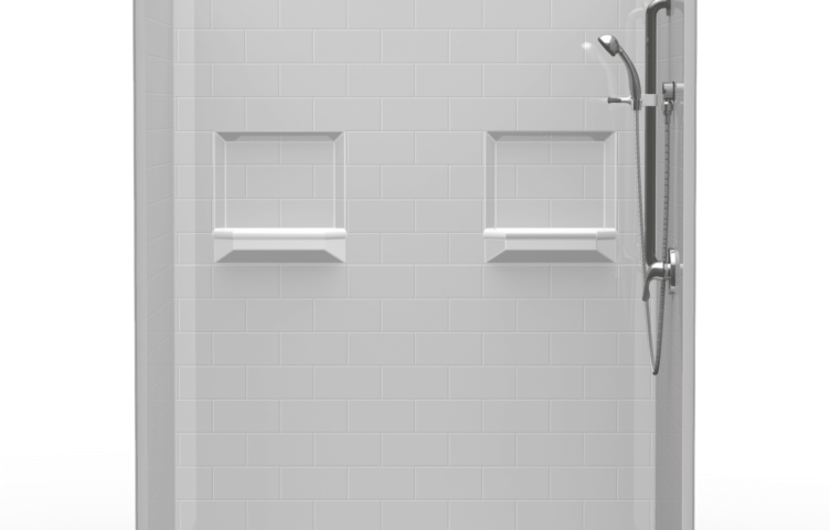 60″X36″ Multi-Piece Shower | Accessible | Front Trench | Compliant | Subway Tile 4×8 – 5LBS26036B.V3*