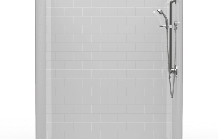 60″X36″ Multi-Piece Shower | Accessible | Front Trench | Compliant | Subway Tile 4×8 – 5LBS26036FB.V3*