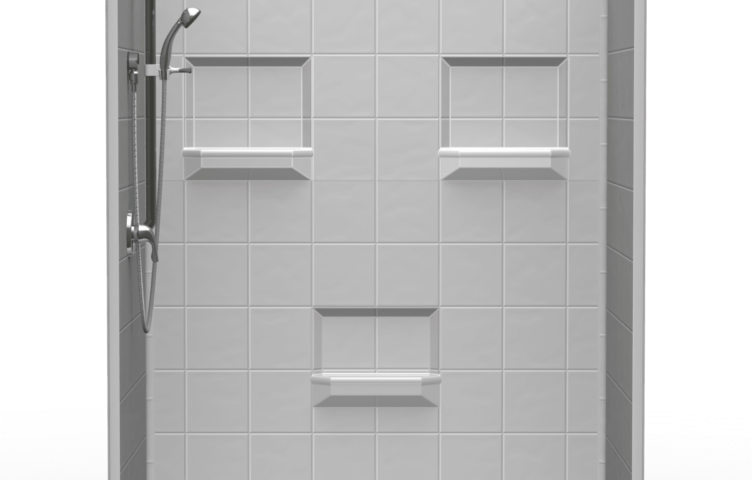 60″X36″ Multi-Piece Shower | Accessible | Front Trench | Compliant | Eight Inch Tile – 5LES26036B.V3*