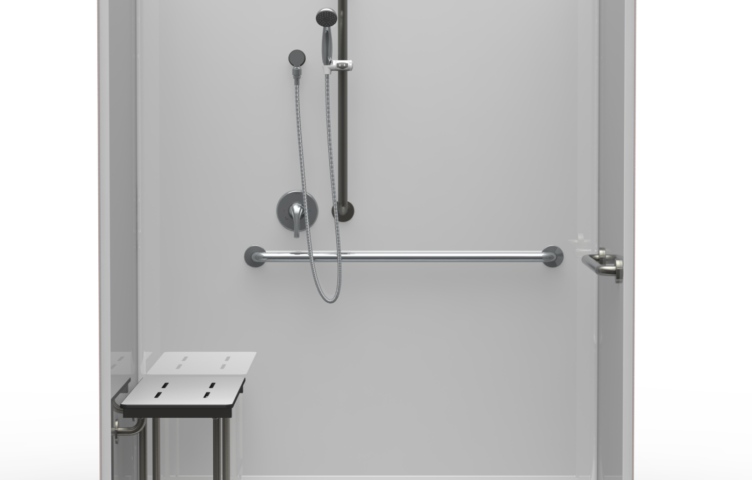 63″X37.5″ Single-Piece Shower | Accessible | Front Trench | Compliant | Smoothwall – LSS26337A.V3*