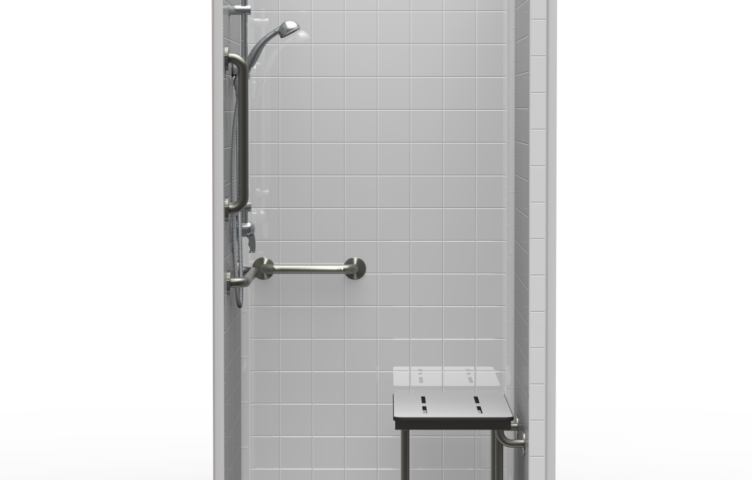 40.5″X37.25″ Multi-Piece Shower | Accessible | Front Trench | Compliant | RealTile – 4LRS24038A.V3*